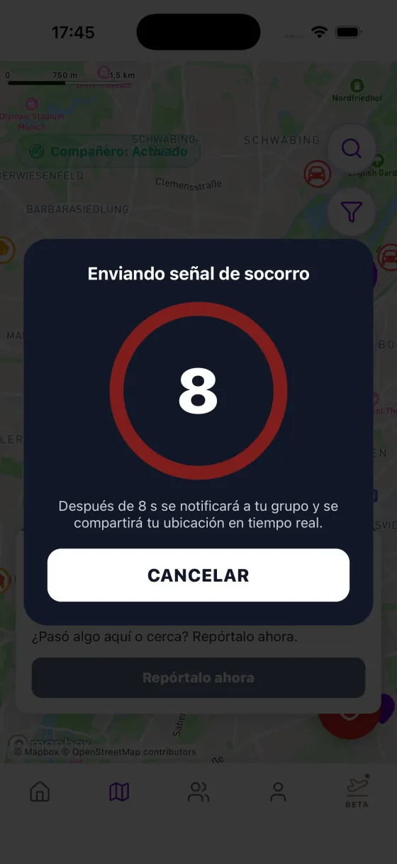 Noxentry SOS countdown