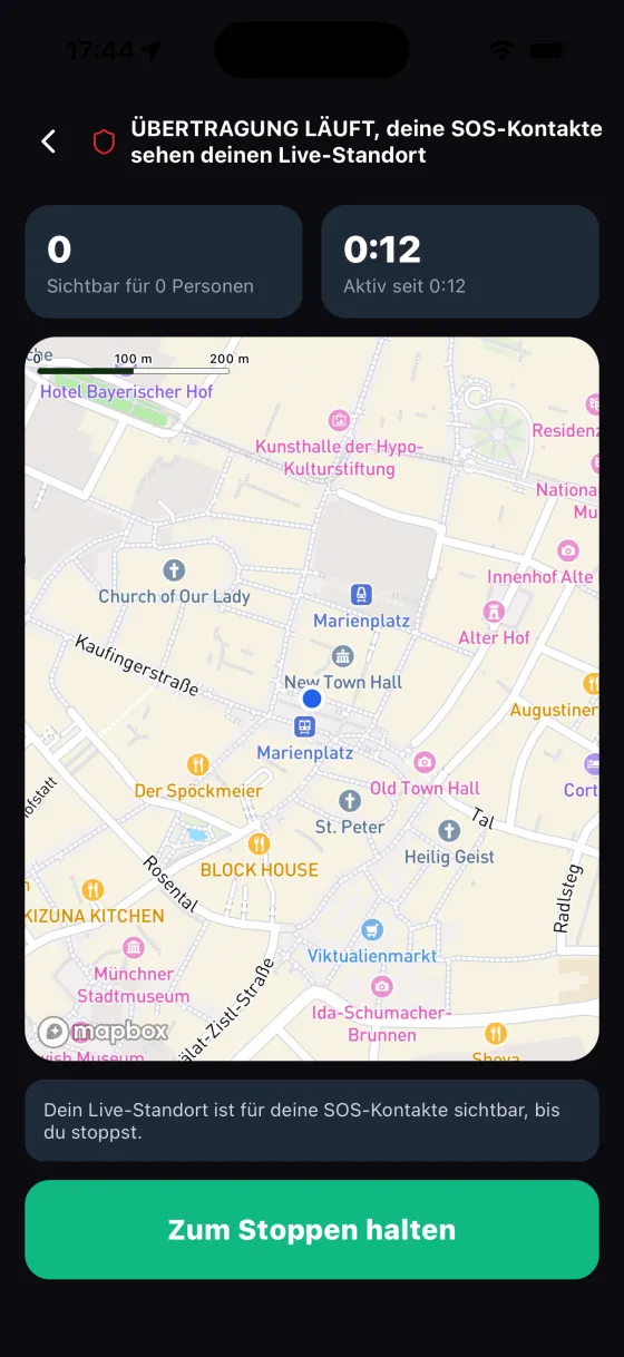 Noxentry broadcasting live location